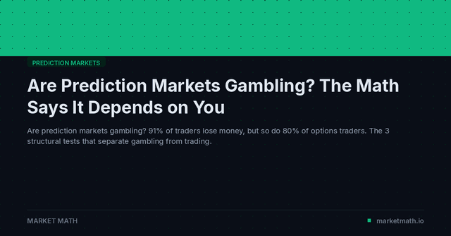 Are Prediction Markets Gambling? The Math Says It Depends on You