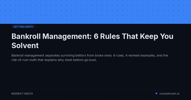 Bankroll Management: 6 Rules That Keep You Solvent