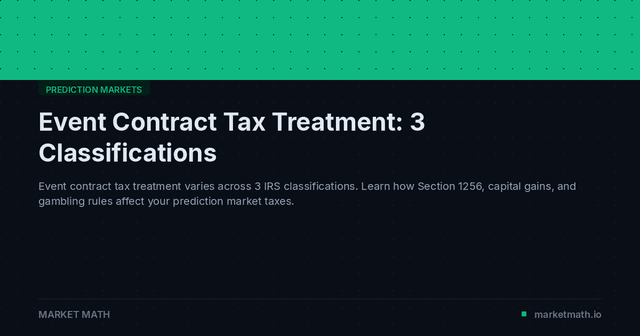 Event Contract Tax Treatment: 3 Classifications