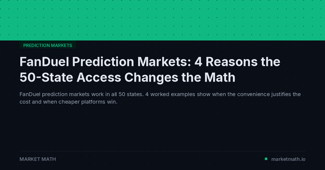 FanDuel Prediction Markets: 4 Reasons the 50-State Access Changes the Math
