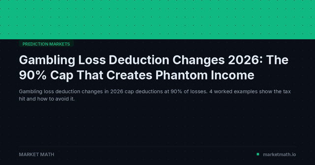 Gambling Loss Deduction Changes 2026: The 90% Cap That Creates Phantom Income