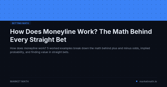 How Does Moneyline Work? The Math Behind Every Straight Bet