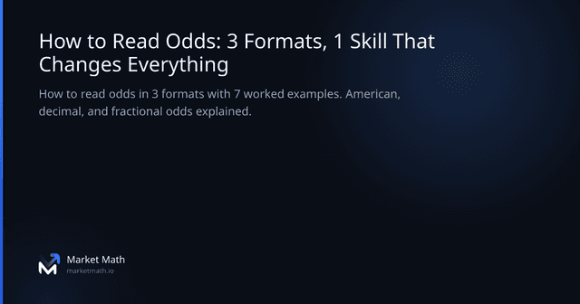 How to Read Odds: 3 Formats, 1 Skill That Changes Everything