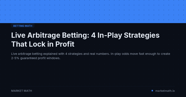 Live Arbitrage Betting: 4 In-Play Strategies That Lock in Profit