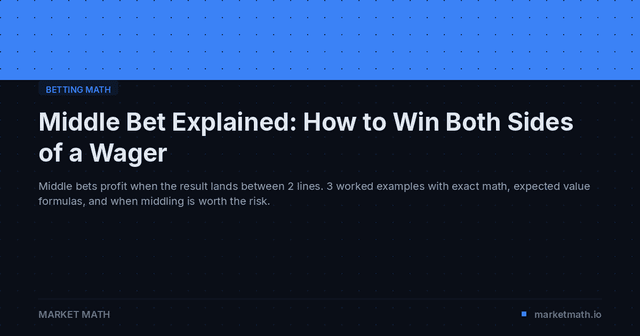 Middle Bet Explained: How to Win Both Sides of a Wager