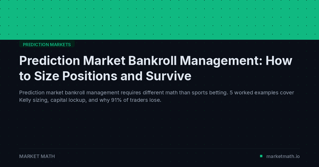 Prediction Market Bankroll Management: How to Size Positions and Survive