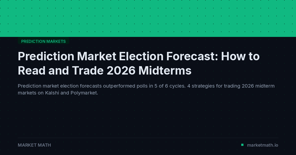 Prediction Market Election Forecast: How to Read and Trade 2026 Midterms