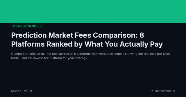 Prediction Market Fees Comparison: 8 Platforms Ranked by What You Actually Pay
