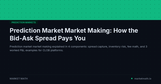 Prediction Market Market Making: How the Bid-Ask Spread Pays You
