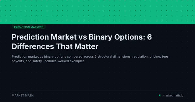 Prediction Market vs Binary Options: 6 Differences That Matter