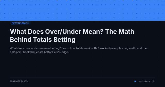 What Does Over/Under Mean? The Math Behind Totals Betting