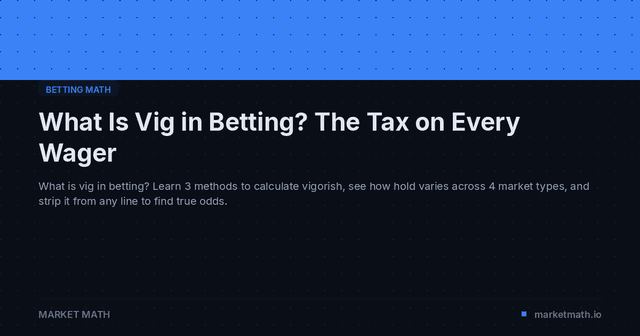 What Is Vig in Betting? How to Calculate Vigorish & Find True Odds