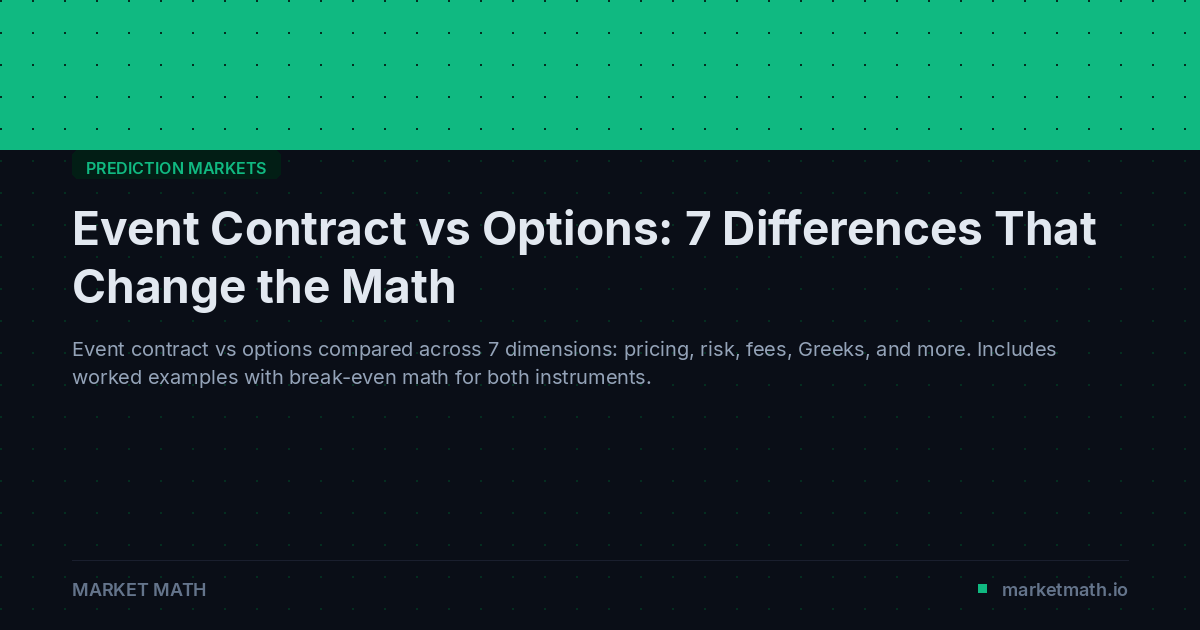 Event Contract vs Options: 7 Differences That Change the Math | Market Math
